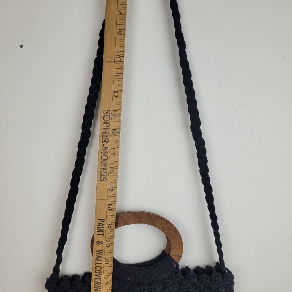 Danielle Nicole Black Macrame Crochet Boho Long F… - image 3